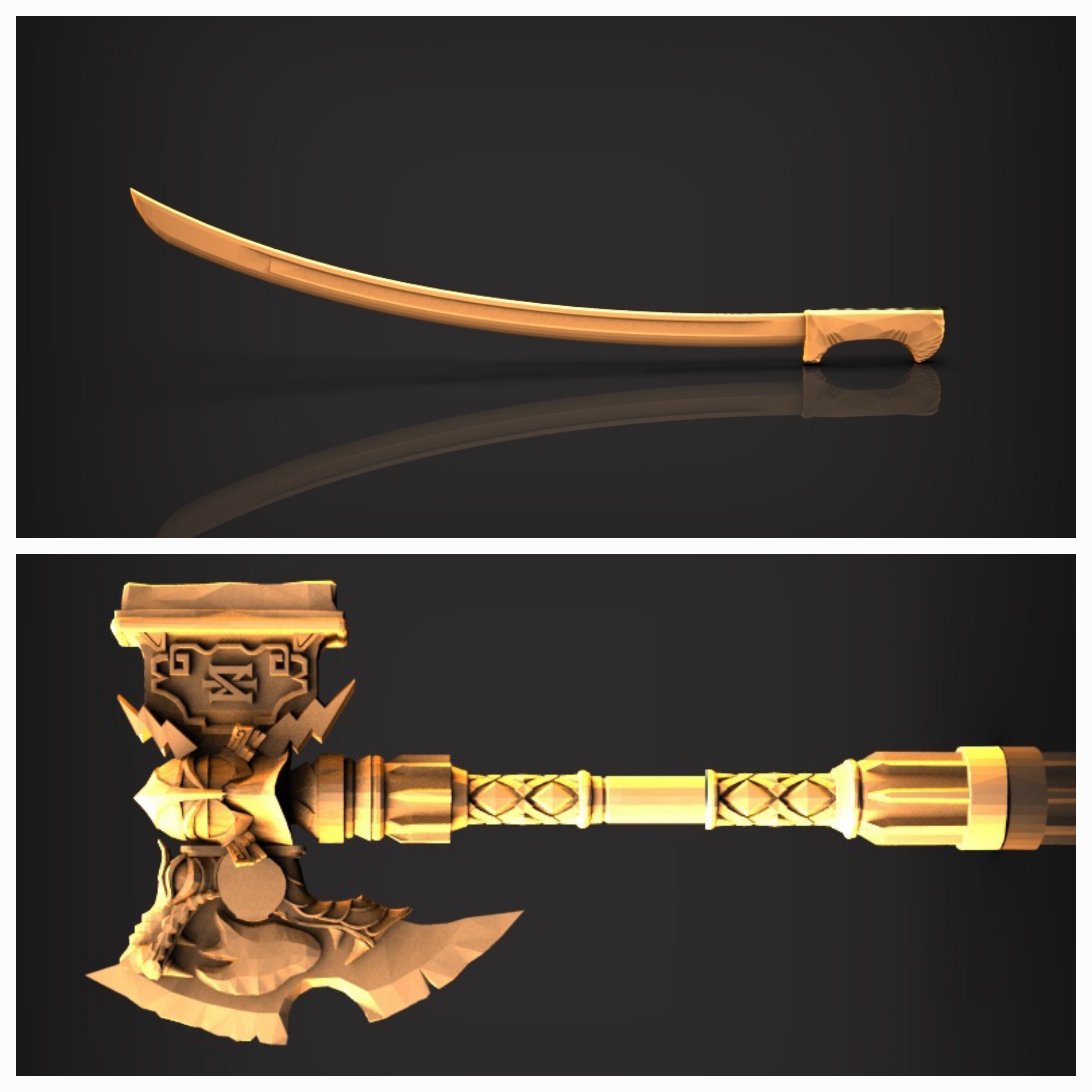 Other STL Descarga - Weapons Sword and Axe, hammer - Ha333aP
