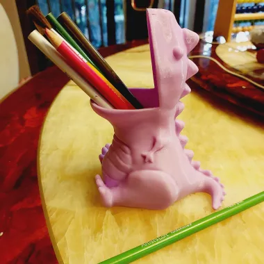 Chubby Dinosaur T-Rex Dino Pencil Holder-0