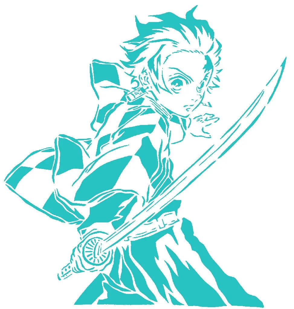 tanjiro demon slayer stencil