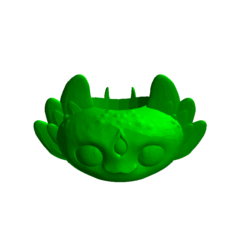 AXOLOTL CRIATURA SOSTENIENDO PERLA ( MACETA CON GANCHOS )