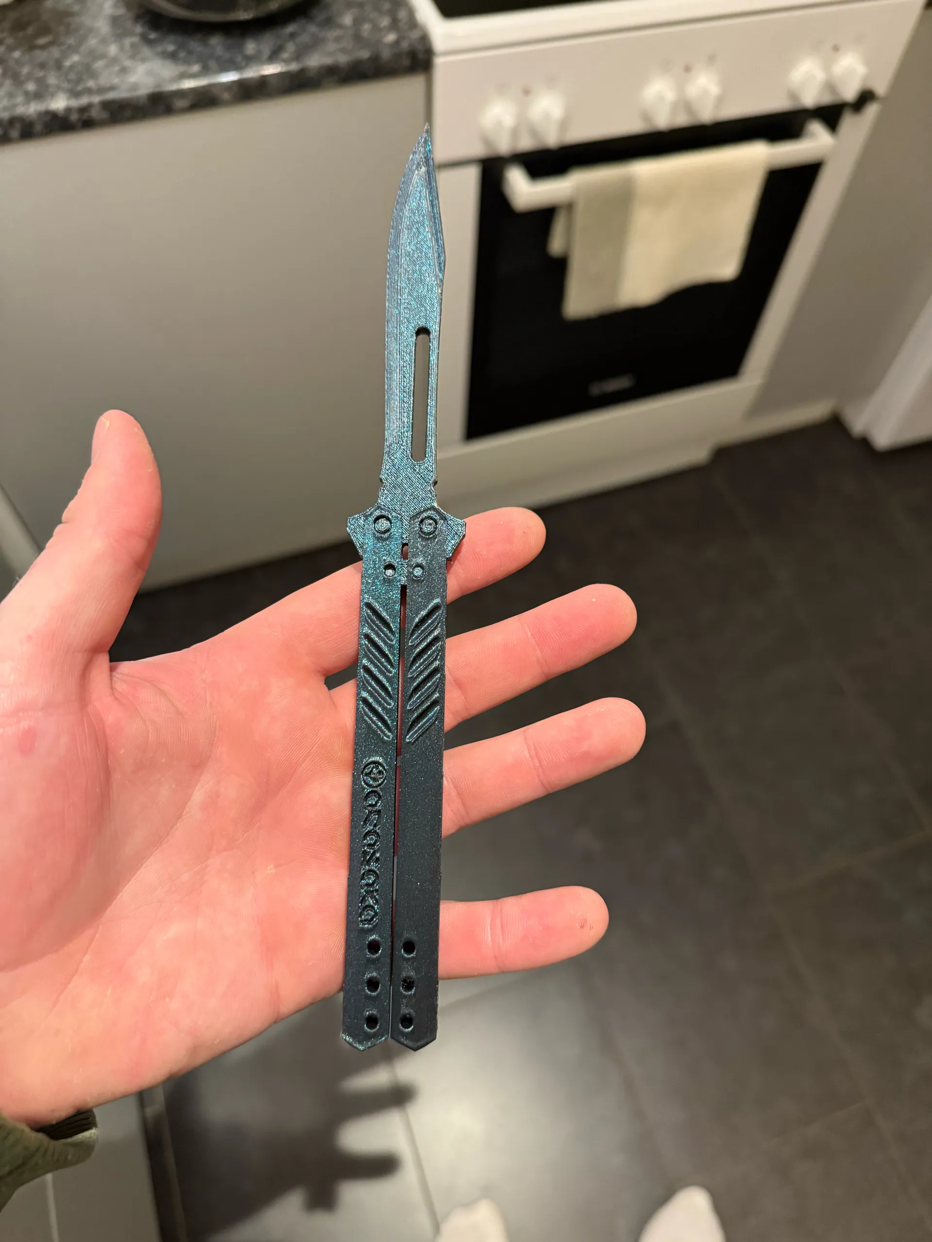 100% 3D printer Butterfly knife Fidget toy-1