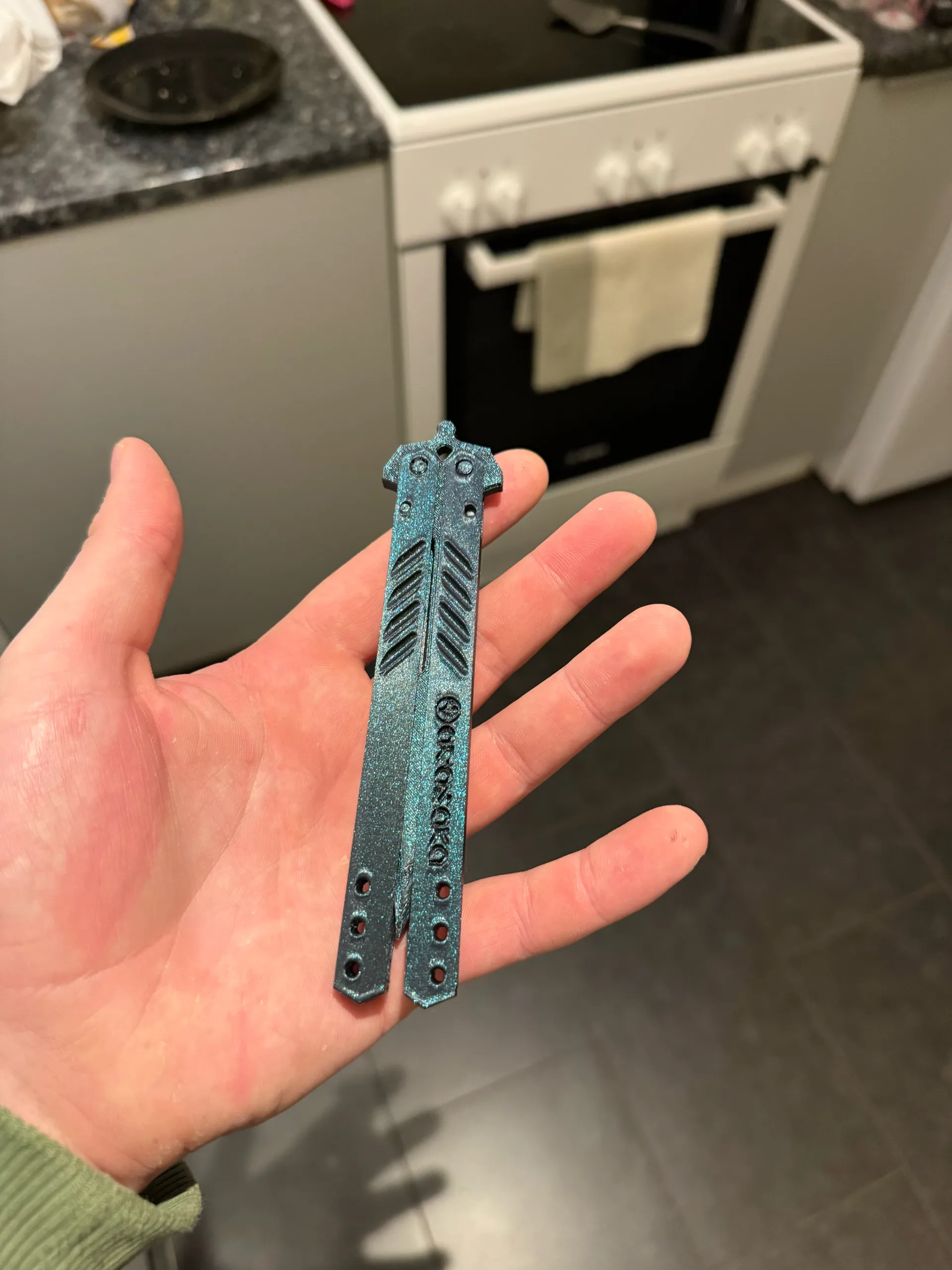 100% 3D printer Butterfly knife Fidget toy-0