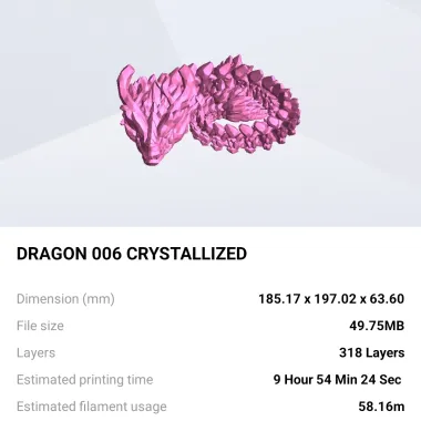 Digital file Articulated Dragon 006 Crystallized-1