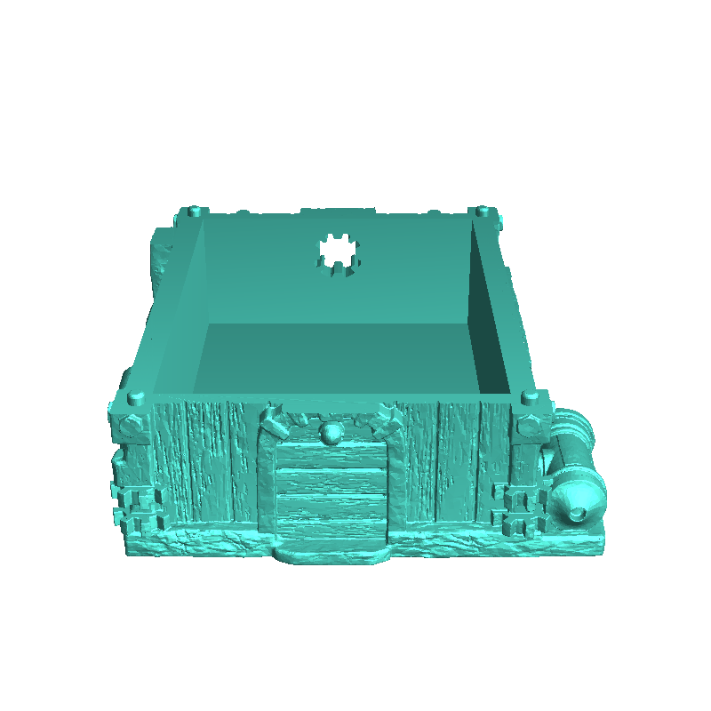 Steampunk building with exterior pipes and rounded roof (2)