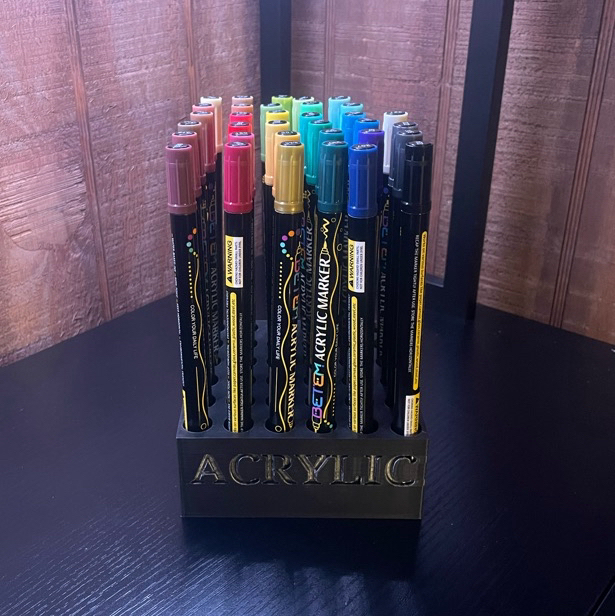 Acrylic marker desk holder