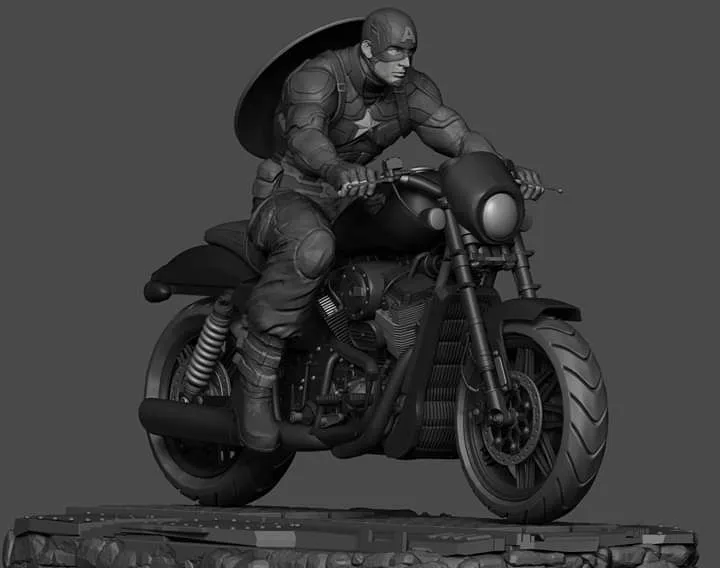 Capitán America en Moto