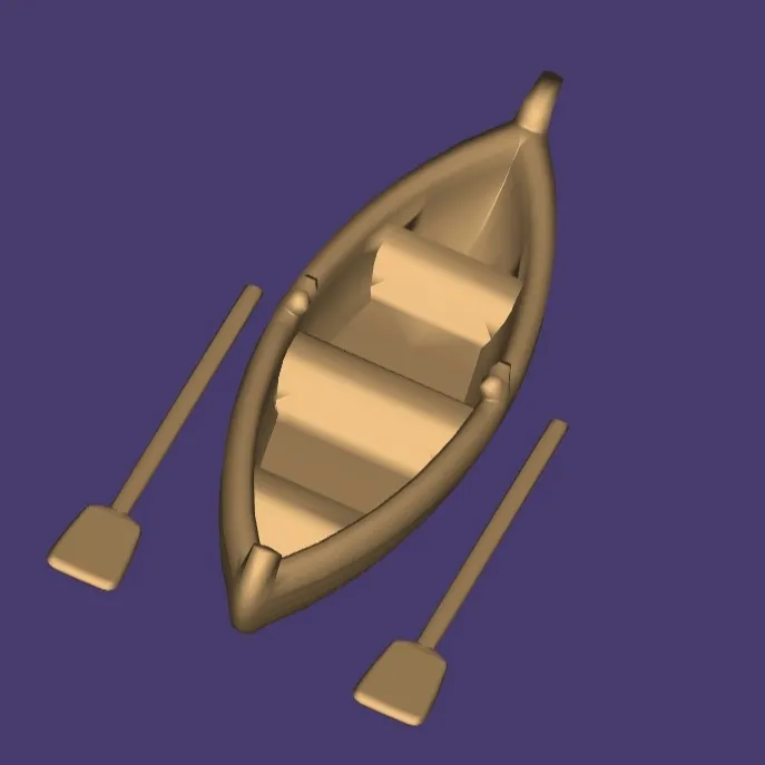 Boat with oars