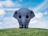 Chibi Elefante Escondido detrás del Poste-2