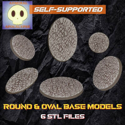 Rock ground Base Set (6 different base sizes) 3d model