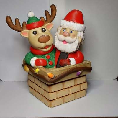 santa and reindeer 