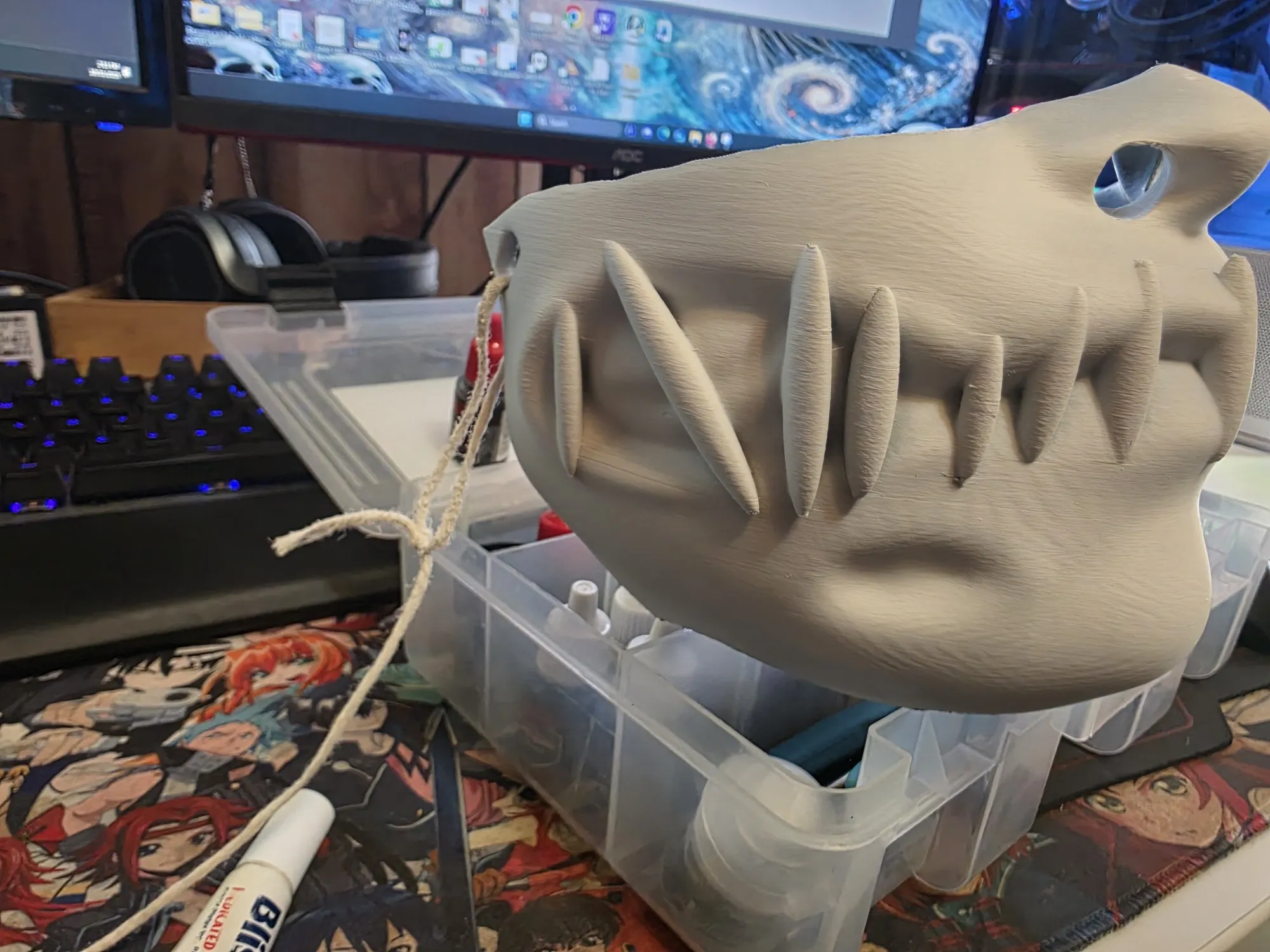 Stitched Lips Halloween Mask-2