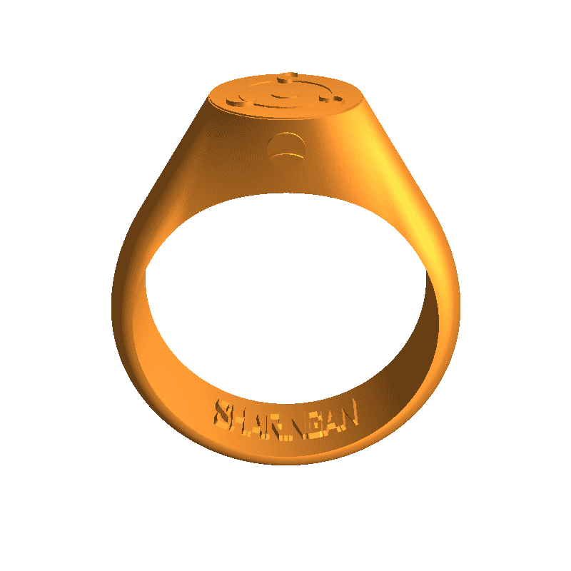 Uchiha ring 3d relief, Naruto