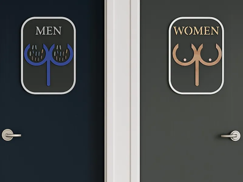 Rest room Toilet bathroom sign men women