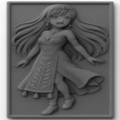 Jolie jeune fille en relief 