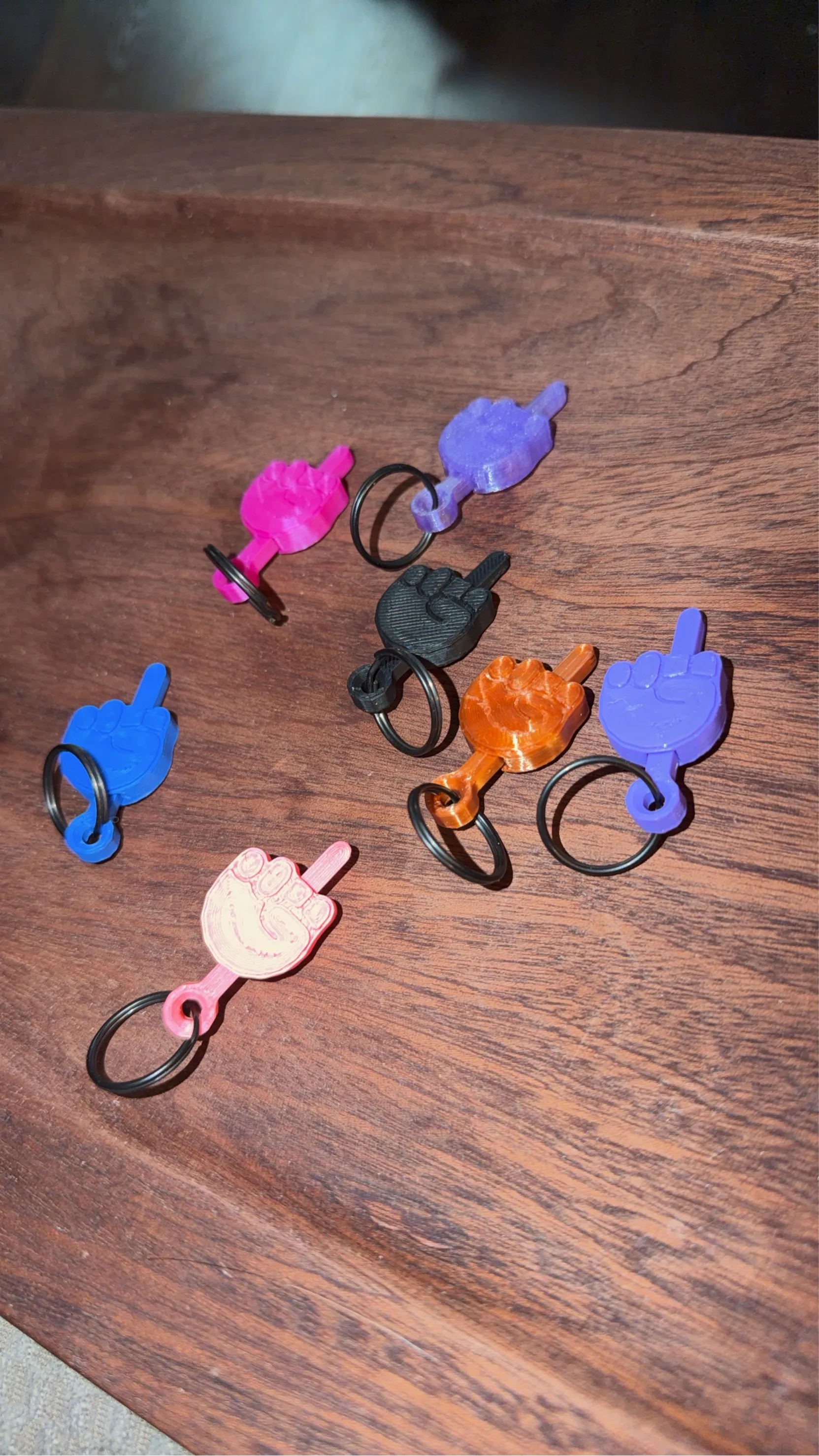PRINT-IN-PLACE MIDDLE FINGER KEYCHAIN-0