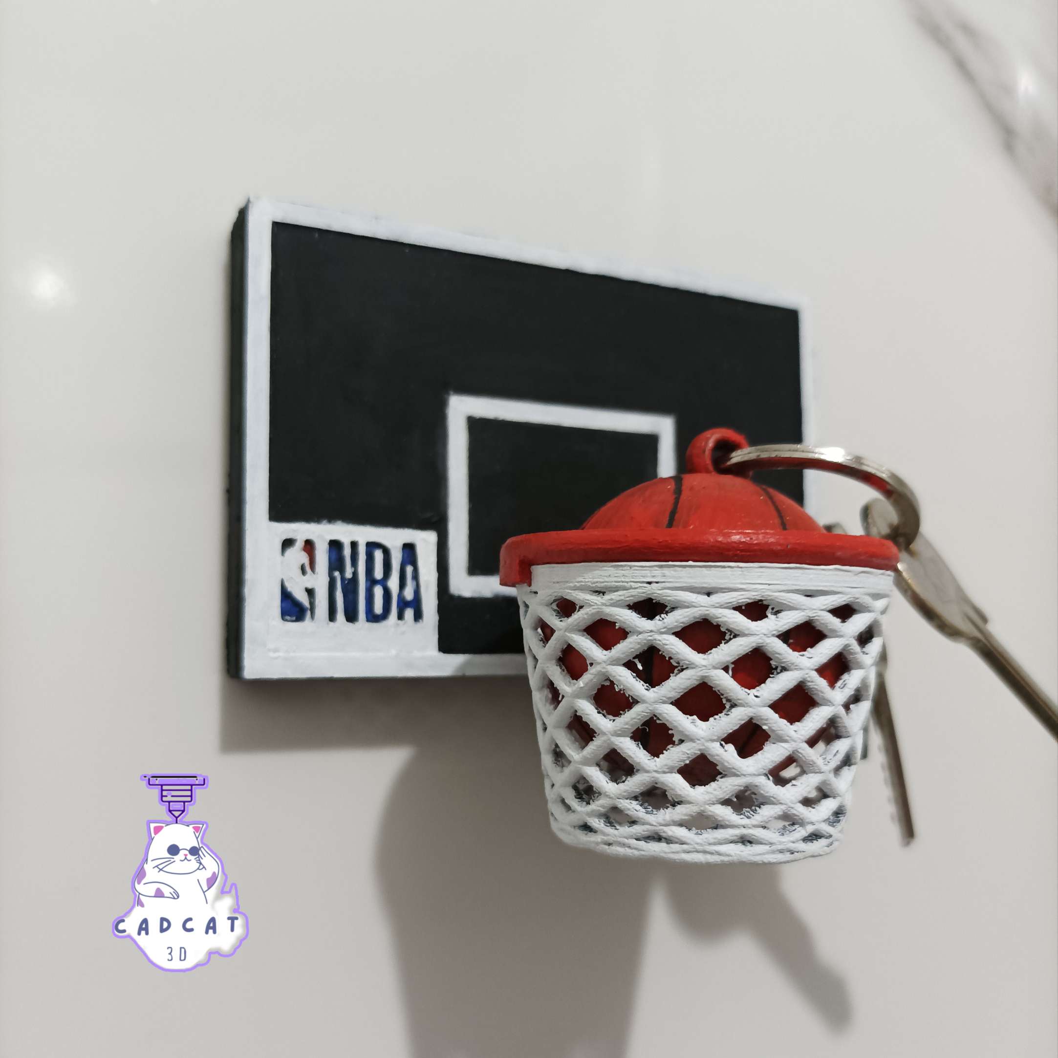 BASKETBALL HOOP KEY HOLDER AND BASKETBALL BALL KEYCHAIN | 3D models ...