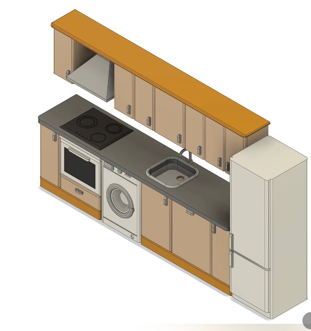 Miniature kitchen furniture complete. You can modify scale. | Creality ...