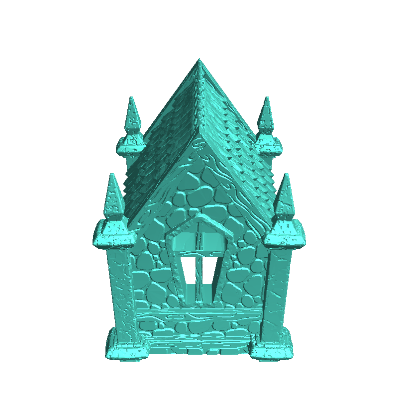 Medieval Gothic building with large stone tower and roof spi