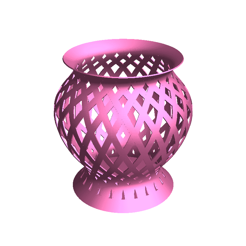 Diamond-Patterned Vase