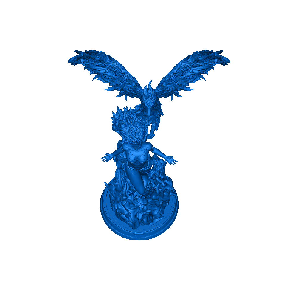 statuette Elfo Oscuro e Fenice Oscura