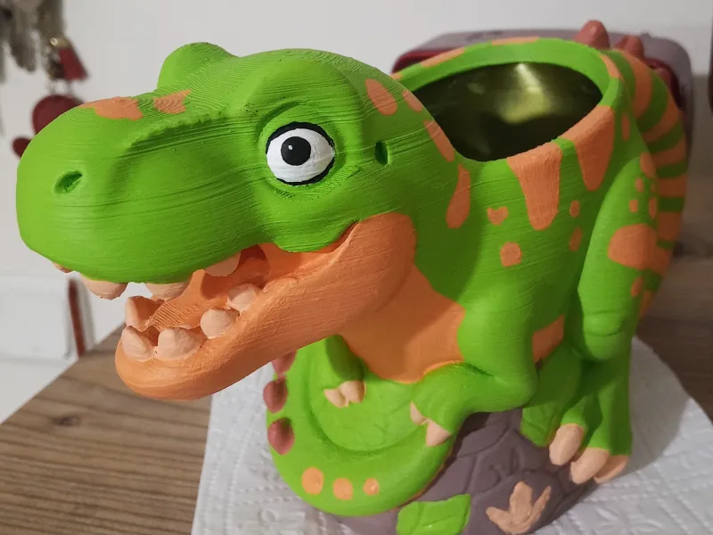 Suporte para Copos e Porta-Canetas de Dinossauro