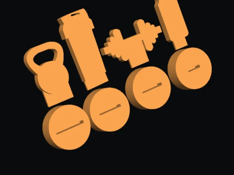 Fitness themed Game pieces