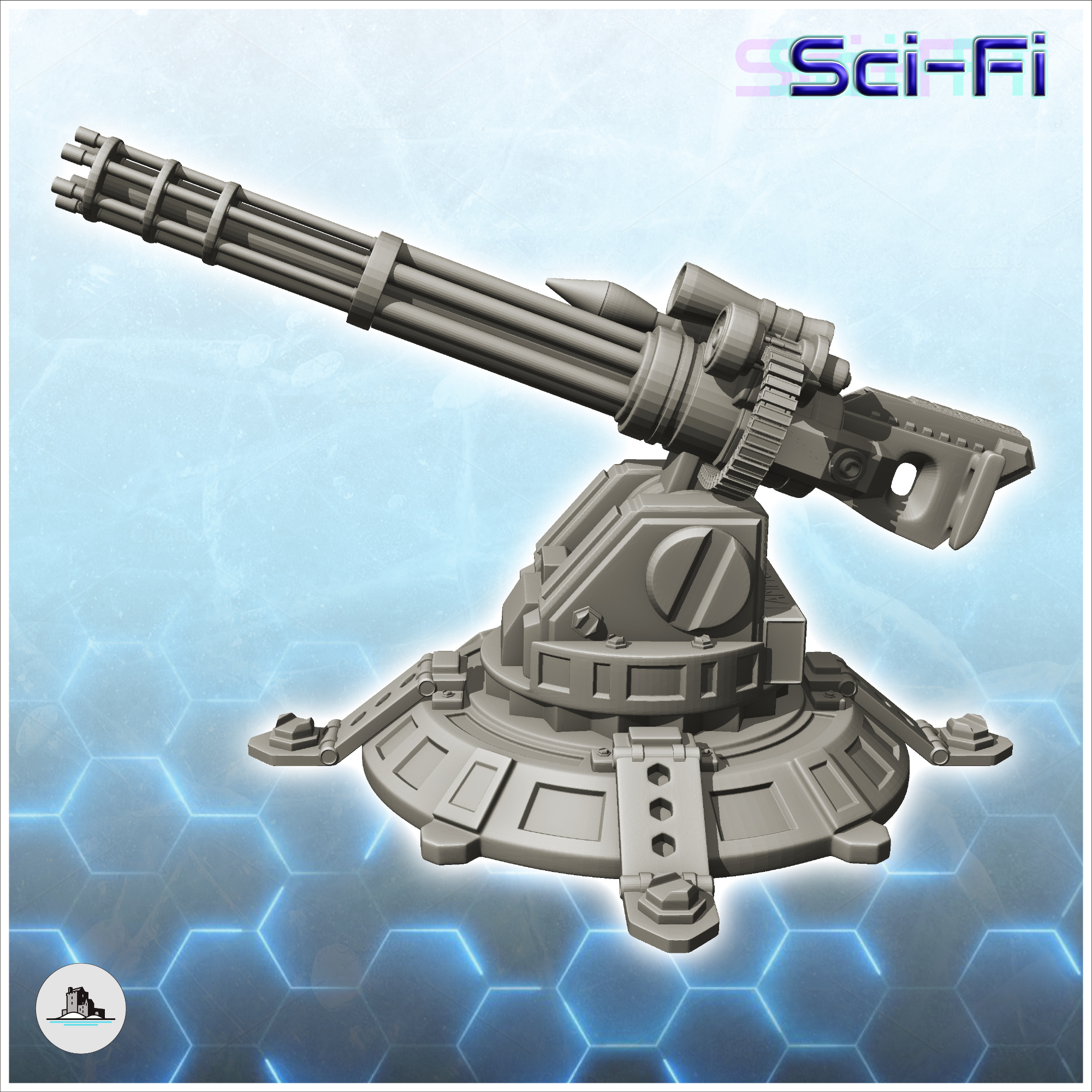 Supercharged machine gun turret (1) - miniatures warhammer m | 3D модели  скачать | Creality Cloud