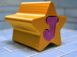 Letter J Spiral Fidget Star Shape Passthrough