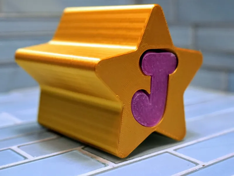 Letter J Spiral Fidget Star Shape Passthrough