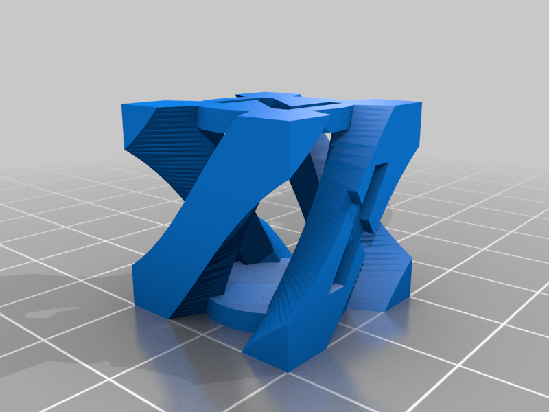 Twisted Dual Color XYZ Calibration Cubes 