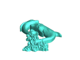 dolphins statue  with flower stand-0