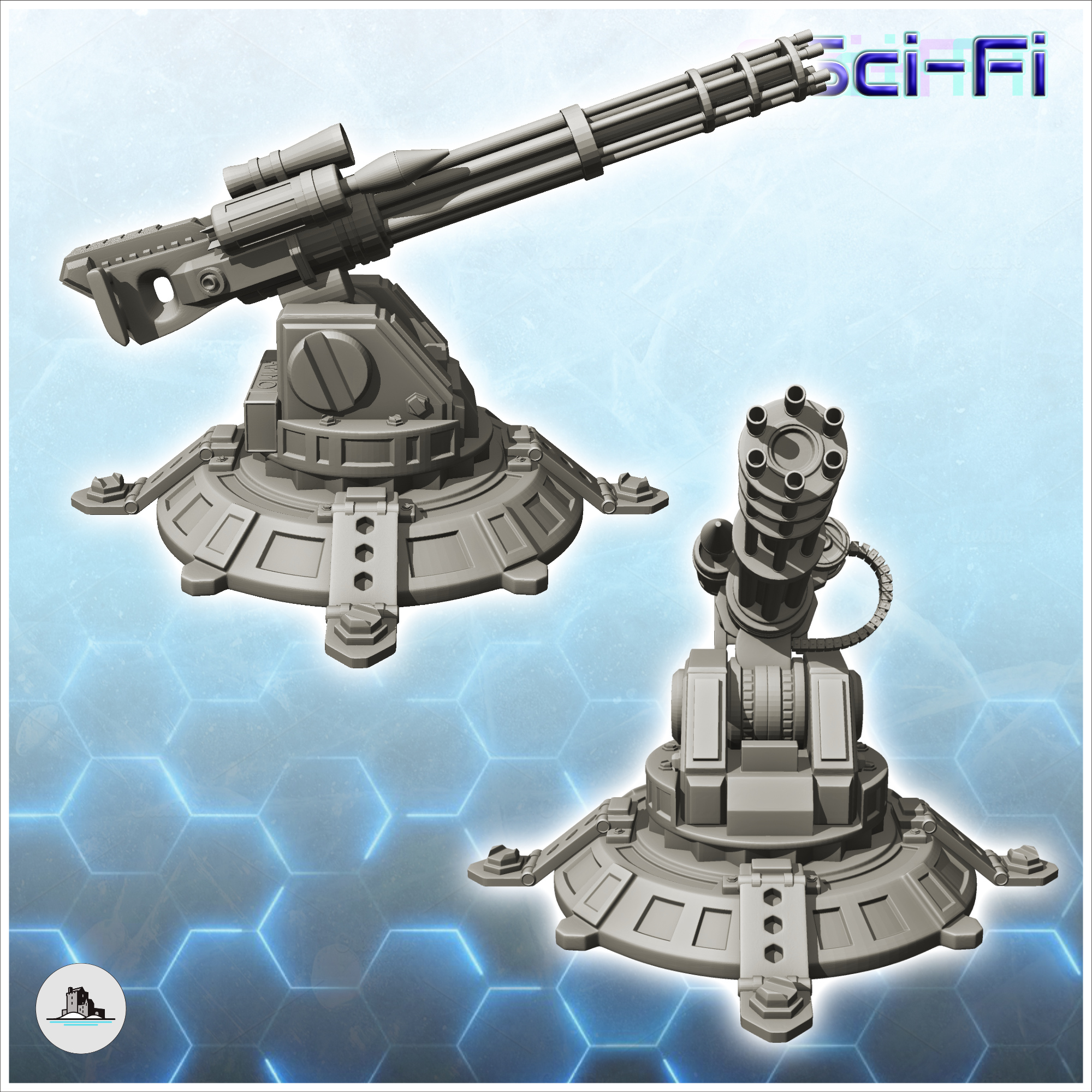 Supercharged machine gun turret (1) - miniatures warhammer m | 3D модели  скачать | Creality Cloud