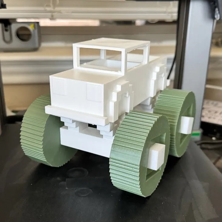 Minecraft Monster Truck rolls 