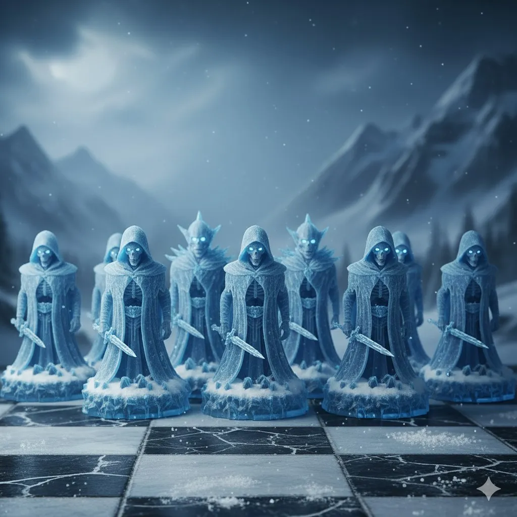 Games of Thrones White Walkers chess set 6-5