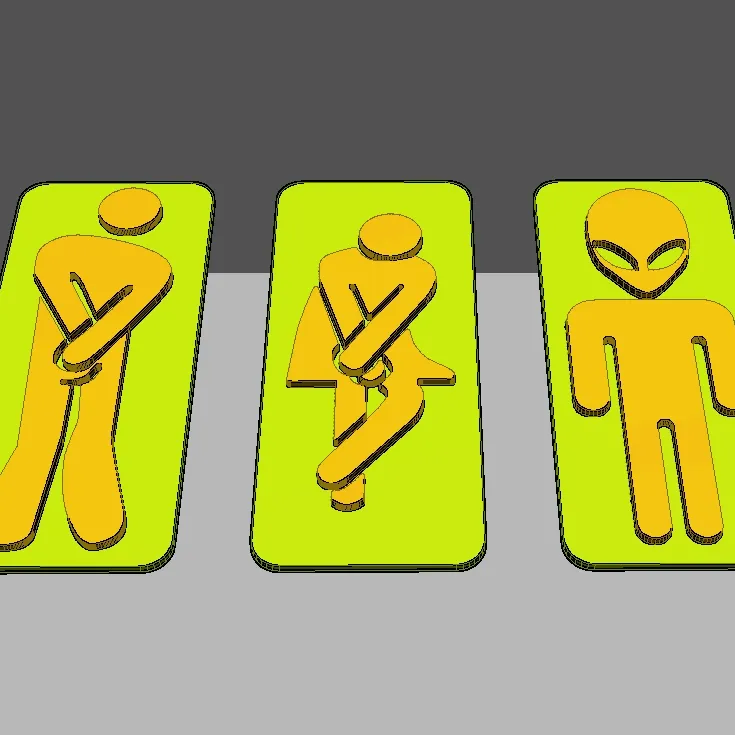 Signs on the toilet door