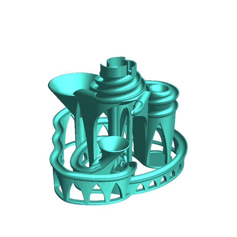 The Cyclone: triple lift, triple track marble machine