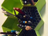 Modular hexagonal wall-mounted pen organizer-2