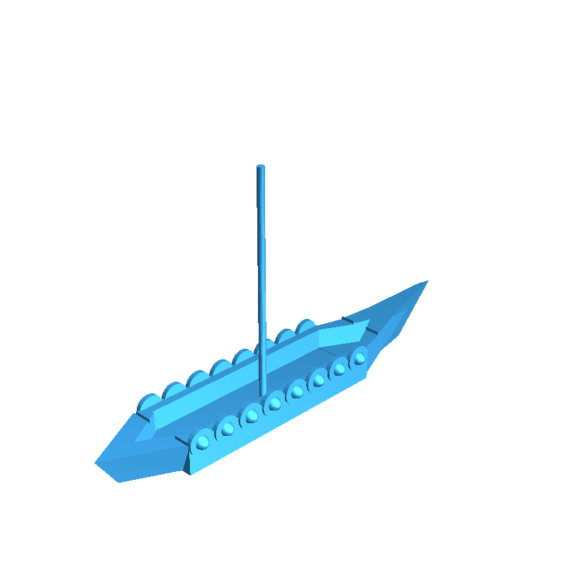 Viking boat without sail