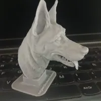 BELGIAN MALINOIS DOG BUST WITH BASE-1