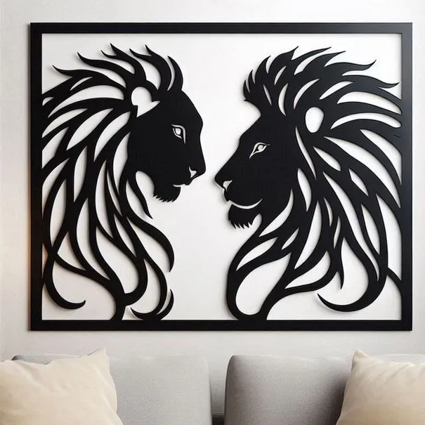 lion couple  wall art