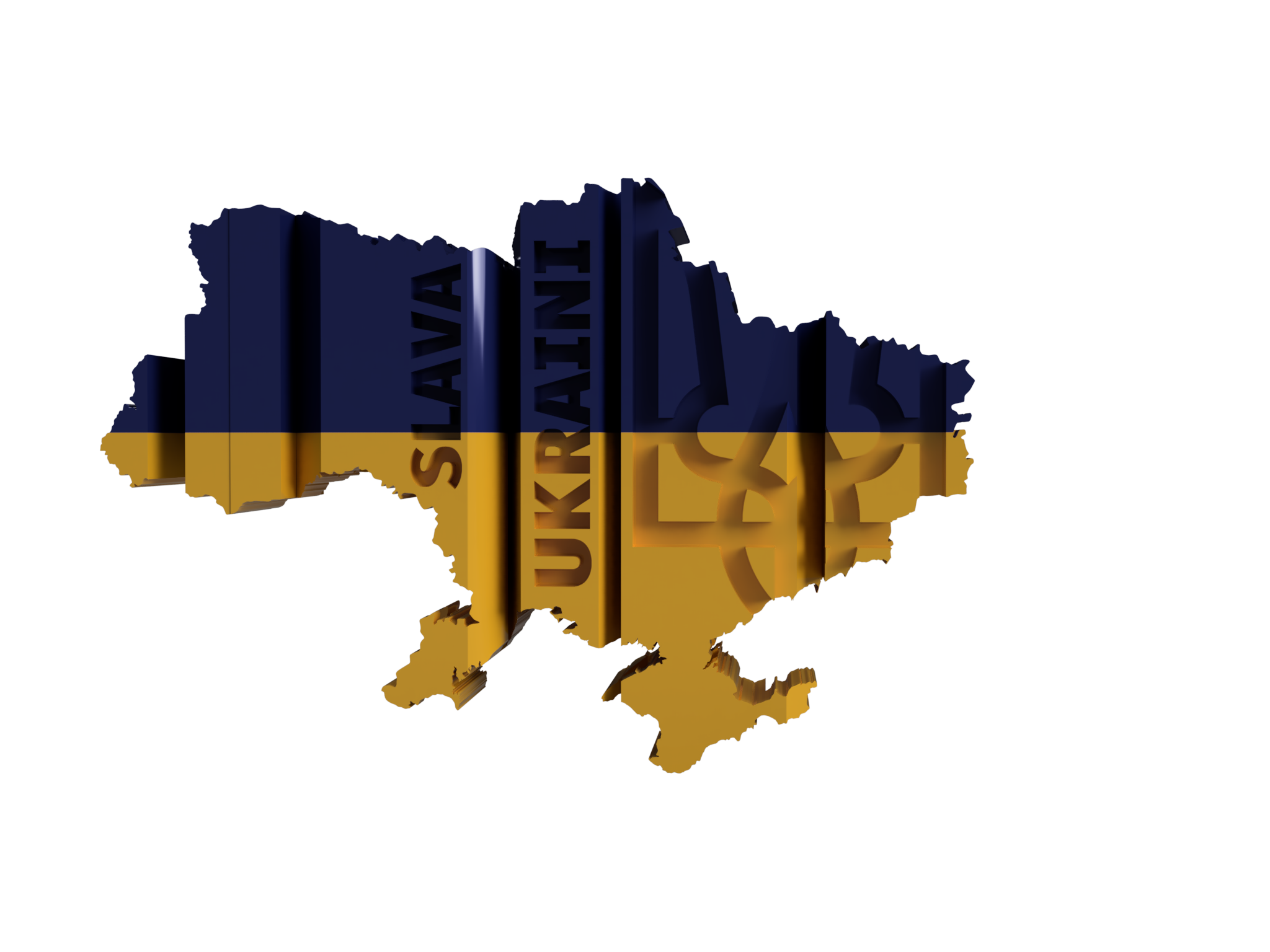 Map Ukraine, Glory To Ukraine (Slava Ukraini) | 3D-Modelle ...