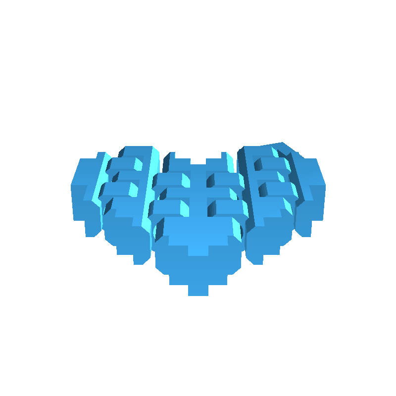 Articulated Pixel Heart Keychain Frikarte3D