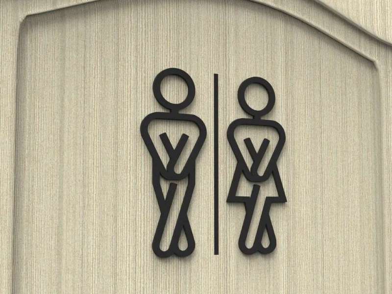 Toilet door sign