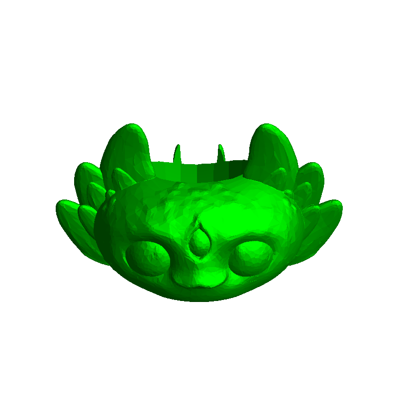 AXOLOTL CRIATURA SOSTENIENDO PERLA ( MACETA CON GANCHOS )