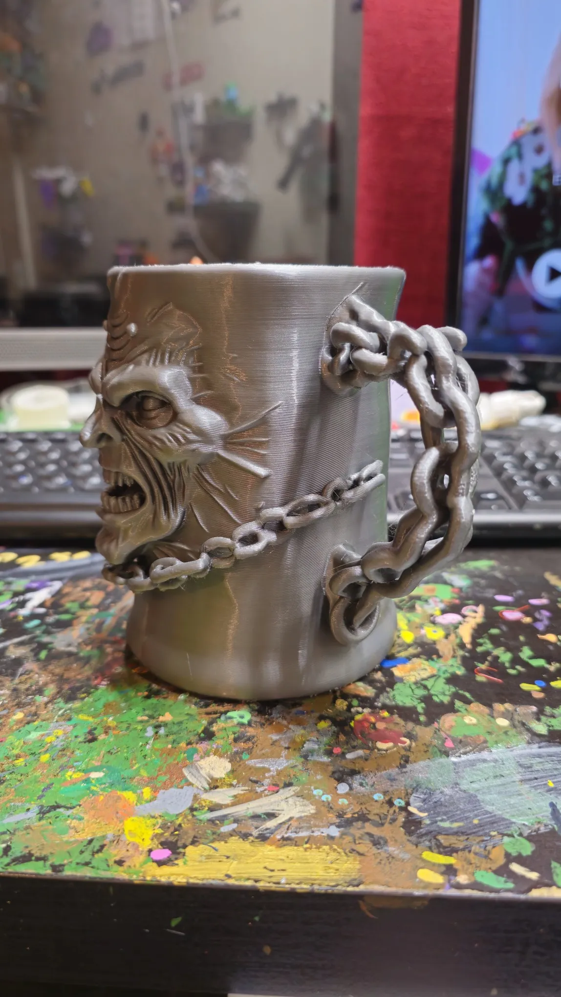 Iron Maiden inspired cup holder-3