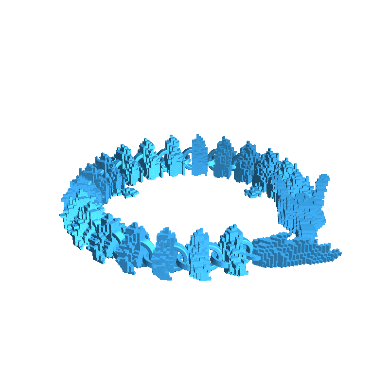 Articulated voxel dragon