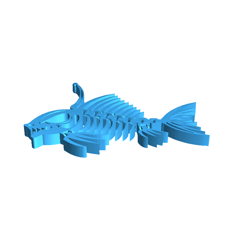 Articulated Piranha skeleton