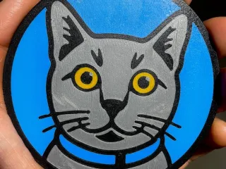 Gray Cat Coaster multicolor