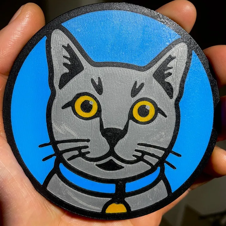 Gray Cat Coaster multicolor