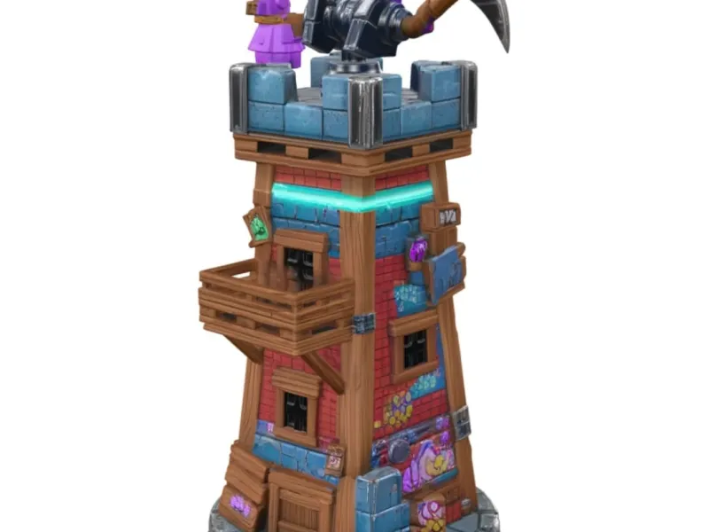 Fortnite themed chess piece rook 